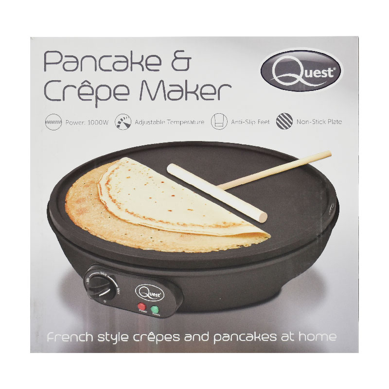 Quest Pancake And Crepe Maker 1000 Watt, 30 cm Non-Stick Plate, CE Quest Pancake And Crepe Maker 1000 Watt, 30 cm Non-Stick Plate, CE