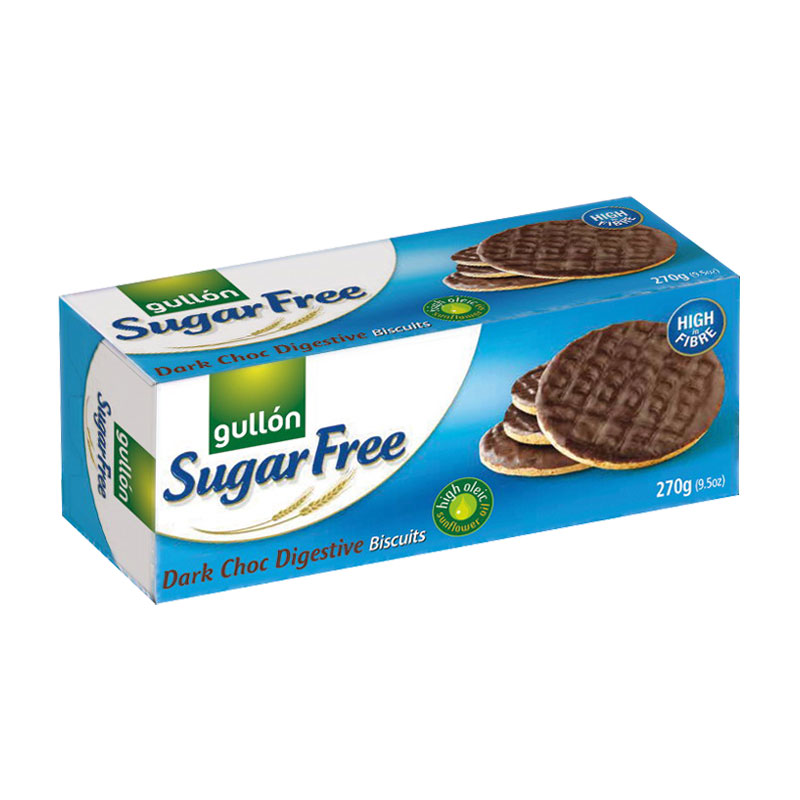 Gullon Μπισκότα Digestive με Μαύρη Σοκολάτα Χωρίς Ζάχαρη 270 g Gullon Μπισκότα Digestive με Μαύρη Σοκολάτα Χωρίς Ζάχαρη 270 g