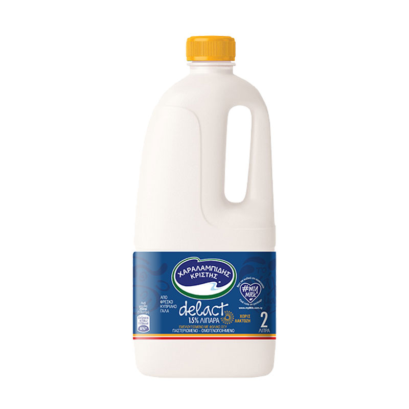 Charalambides Christis Fresh Milk Delact, 1.5% Fat, 2 L Charalambides Christis Fresh Milk Delact, 1.5% Fat, 2 L